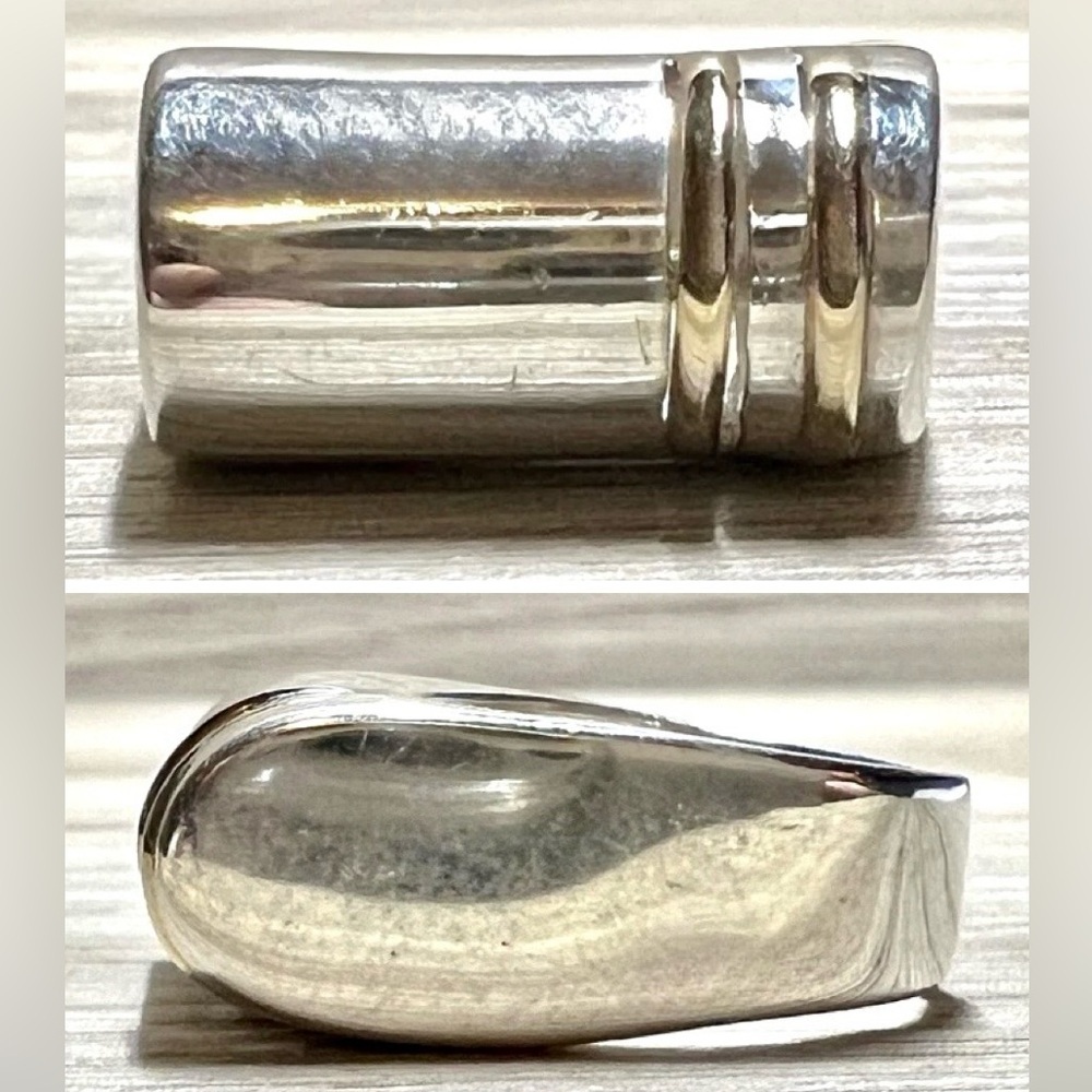 Vintage Designer Krypell Sterling Silver & 14K Gold Modernist Dome Ring, Size 5